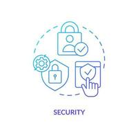 Security blue gradient concept icon. Protect website. Internet safety. Prevent hacking viruses. Digital safety abstract idea thin line illustration. Isolated outline drawing vector