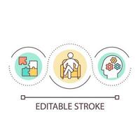 Psychological care loop concept icon. Therapy session. Fix mental issue. Mind harmony abstract idea thin line illustration. Isolated outline drawing. Editable stroke vector