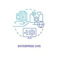 Enterprise CMS blue gradient concept icon. Business content management system. Corporate software abstract idea thin line illustration. Isolated outline drawing vector