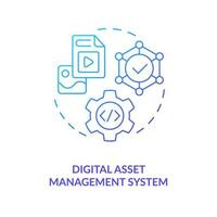 Digital asset management system blue gradient concept icon. Business software. Enterprise CMS. Optimization abstract idea thin line illustration. Isolated outline drawing vector