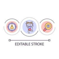 manipulación en relaciones lazo concepto icono. controlar marioneta. autoridad relación. dominación resumen idea Delgado línea ilustración. aislado contorno dibujo. editable carrera vector