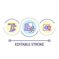 Nuclear energy loop concept icon. Electricity generation. Atomic power. Provide light abstract idea thin line illustration. Isolated outline drawing. Editable stroke vector