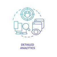 Detailed analytics blue gradient concept icon. Target audience data. User behavior. Marketing research abstract idea thin line illustration. Isolated outline drawing vector