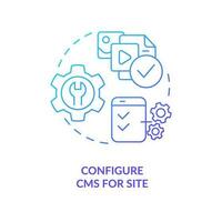 Configure CMS for site blue gradient concept icon. Website customization. Digital adjustment abstract idea thin line illustration. Isolated outline drawing vector