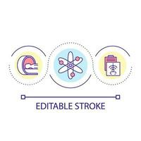 Computed tomography loop concept icon. Brain examination. Medical technology. Science research abstract idea thin line illustration. Isolated outline drawing. Editable stroke vector