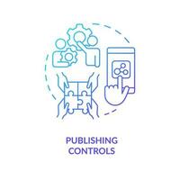 Publishing controls blue gradient concept icon. Content managers. Posting content tools. Digital marketing abstract idea thin line illustration. Isolated outline drawing vector