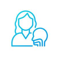 Otorhinolaryngology pixel perfect gradient linear vector icon. Throat and nose diseases. Examination, treatment. Thin line color symbol. Modern style pictogram. Vector isolated outline drawing