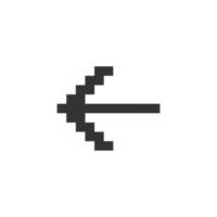 Leftwards arrow pixelated ui icon. Pressing left. Setting menu. Selection mode. Editable 8bit graphic element. Outline isolated vector user interface image for web, mobile app. Retro style