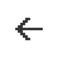 Leftwards arrow pixelated ui icon. Pressing left. Setting menu. Selection mode. Editable 8bit graphic element. Outline isolated vector user interface image for web, mobile app. Retro style