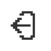 Export data pixelated ui icon. Importing files to library. Data backup. Unload, restore. Editable 8bit graphic element. Outline isolated vector user interface image for web, mobile app. Retro style