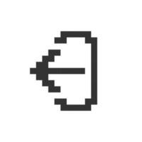 Export data pixelated ui icon. Importing files to library. Data backup. Unload, restore. Editable 8bit graphic element. Outline isolated vector user interface image for web, mobile app. Retro style