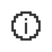 Info pixelated ui icon. Additional information. Providing updates. Showing helpful text. Editable 8bit graphic element. Outline isolated vector user interface image for web, mobile app. Retro style