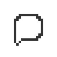 Comment pixelated ui icon. Reply to social media post. Send message. Respond to chat. Editable 8bit graphic element. Outline isolated vector user interface image for web, mobile app. Retro style