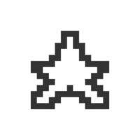 Star pixelated ui icon. Favourite page mark. Positive feeling. Add bookmark. Saving item. Editable 8bit graphic element. Outline isolated vector user interface image for web, mobile app. Retro style