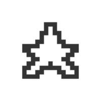 Star pixelated ui icon. Favourite page mark. Positive feeling. Add bookmark. Saving item. Editable 8bit graphic element. Outline isolated vector user interface image for web, mobile app. Retro style