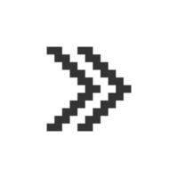 Right double arrow pixelated ui icon. Guillemets. Fast forward button. Speed up. Editable 8bit graphic element. Outline isolated vector user interface image for web, mobile app. Retro style