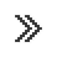 Right double arrow pixelated ui icon. Guillemets. Fast forward button. Speed up. Editable 8bit graphic element. Outline isolated vector user interface image for web, mobile app. Retro style