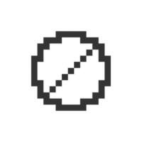 Failure occurred pixelated ui icon. Error message. Access blocked. Restriction, limit. Editable 8bit graphic element. Outline isolated vector user interface image for web, mobile app. Retro style