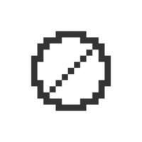 Failure occurred pixelated ui icon. Error message. Access blocked. Restriction, limit. Editable 8bit graphic element. Outline isolated vector user interface image for web, mobile app. Retro style