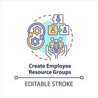 Create employee resource groups concept icon. Workers communities. Employment brand abstract idea thin line illustration. Isolated outline drawing. Editable stroke vector