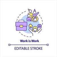 Separate work and personal life concept icon. Professional distancing. Job ethics abstract idea thin line illustration. Isolated outline drawing. Editable stroke vector