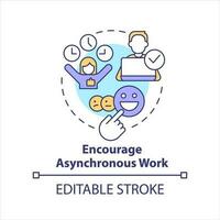 Encourage asynchronous work concept icon. Promoting flexibility in workplace abstract idea thin line illustration. Isolated outline drawing. Editable stroke vector