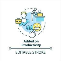 Added on productivity concept icon. Positive employee employer relationship abstract idea thin line illustration. Isolated outline drawing. Editable stroke vector