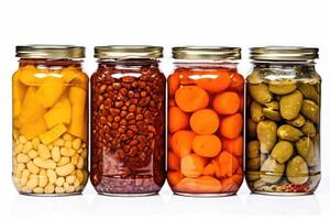 canned vegetables white white isolated background Food Photography photo