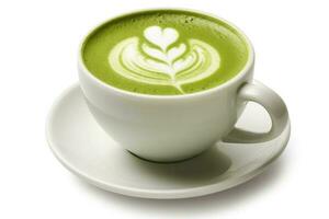 verde té latté bebida blanco aislado antecedentes comida fotografía ai generado foto