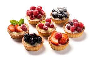 tarts white isolated background Food Photography AI Generated photo