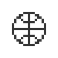 Worldwide pixelated ui icon. Global ecommerce. Overseas market. Online marketplace. Editable 8bit graphic element. Outline isolated vector user interface image for web, mobile app. Retro style
