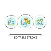 Telemedicine loop concept icon. Medical software. Customized healthcare. New technologies in health abstract idea thin line illustration. Isolated outline drawing. Editable stroke vector