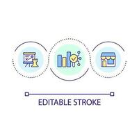 Building business strategy loop concept icon. Productive market transformation. Effective strategizing abstract idea thin line illustration. Isolated outline drawing. Editable stroke vector