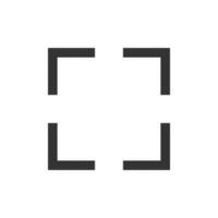 Full screen pixelated ui icon. Video player bar. Media control. Change display resolution. Editable 8bit graphic element. Outline isolated vector user interface image for web, mobile app. Retro style