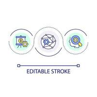 Effective strategizing loop concept icon. Increase income. Business analytics. Customer research abstract idea thin line illustration. Isolated outline drawing. Editable stroke vector