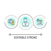 Telediagnosis loop concept icon. Remote medicine. Medical software. Online doctor. Health application abstract idea thin line illustration. Isolated outline drawing. Editable stroke vector