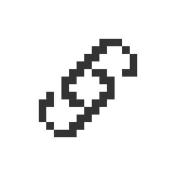 Resources and links pixelated ui icon. Sharing on social media. Linking chain. Editable 8bit graphic element. Outline isolated vector user interface image for web, mobile app. Retro style