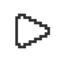 Play button pixelated ui icon. Music player bar. Playing multimedia file. Playback. Editable 8bit graphic element. Outline isolated vector user interface image for web, mobile app. Retro style