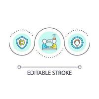 Personalized health care loop concept icon. Medical innovative approach. Precision medicine abstract idea thin line illustration. Isolated outline drawing. Editable stroke vector