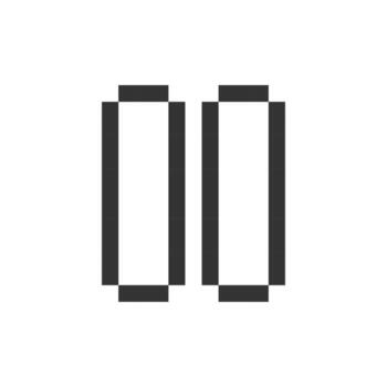 pausa botón pixelado ui icono. música jugador bar. jugando multimedia archivo. acecho video. editable 8 bits gráfico elemento. contorno aislado vector usuario interfaz imagen para web, móvil aplicación retro estilo