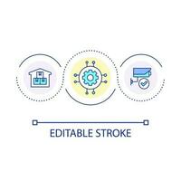 Smart home control loop concept icon. House automation. Alarm security. Remote monitoring abstract idea thin line illustration. Isolated outline drawing. Editable stroke vector