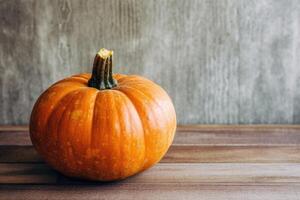 stock photo of pumpkin in kitchen table flat lay AI Generated