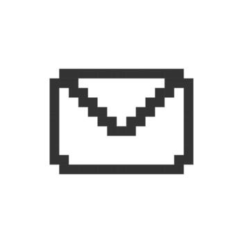 Get new letter in mailbox pixelated ui icon. New message notification. Email account. Editable 8bit graphic element. Outline isolated vector user interface image for web, mobile app. Retro style