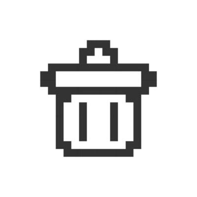 Trash can pixelated ui icon. Recycle bin. Garbage container. Dumpster management. Editable 8bit graphic element. Outline isolated vector user interface image for web, mobile app. Retro style