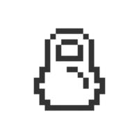 Kettlebell pixelated ui icon. Sports gear store. Online marketplace. Sporting equipment. Editable 8bit graphic element. Outline isolated vector user interface image for web, mobile app. Retro style