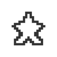 Minimalistic star pixelated ui icon. Social media platform. Recommendation. Post rating. Editable 8bit graphic element. Outline isolated vector user interface image for web, mobile app. Retro style