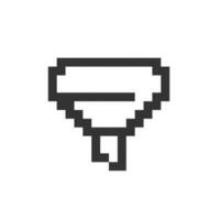 Funnel pixelated ui icon. Customer journey. Making purchase. Online marketplace. Editable 8bit graphic element. Outline isolated vector user interface image for web, mobile app. Retro style