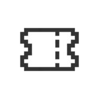 Coupon pixelated ui icon. Customer loyalty status. Discount code. Online store. Boost sale. Editable 8bit graphic element. Outline isolated vector user interface image for web, mobile app. Retro style
