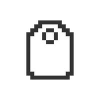 Price tag pixelated ui icon. Label placement. Showing retail prices. Online marketplace. Editable 8bit graphic element. Outline isolated vector user interface image for web, mobile app. Retro style