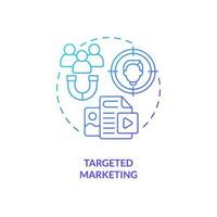 Targeted marketing blue gradient concept icon. Customer experience. Business strategy. Micro community. People connection abstract idea thin line illustration. Isolated outline drawing vector
